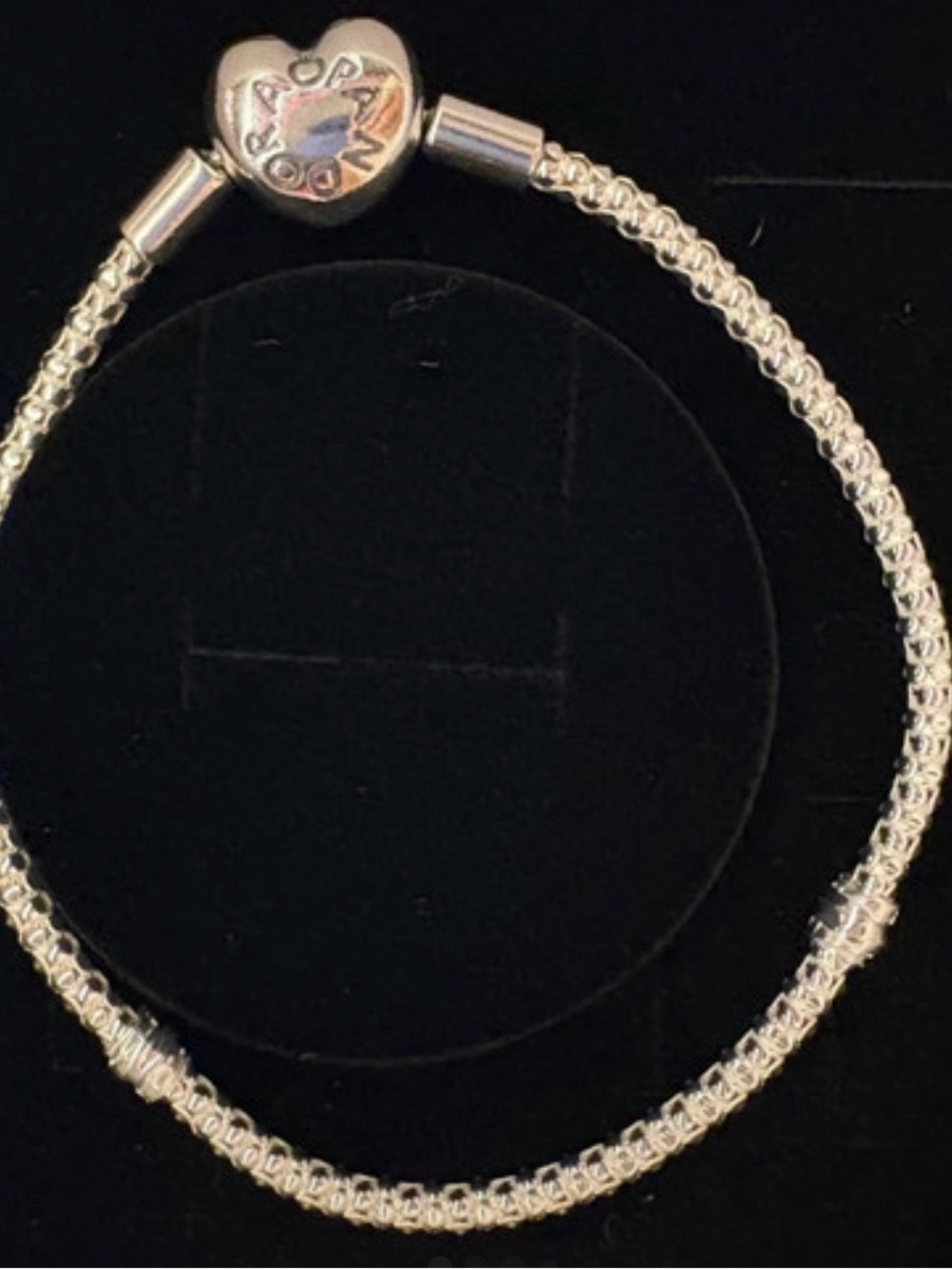 Silver Heart-Clasp Woven Chain Bracelet - Silver